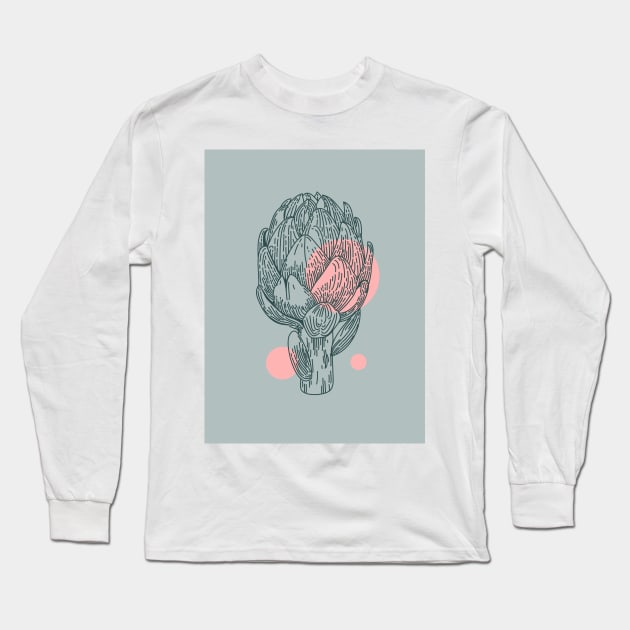 Veggie_dot_pink Long Sleeve T-Shirt by Polydesign